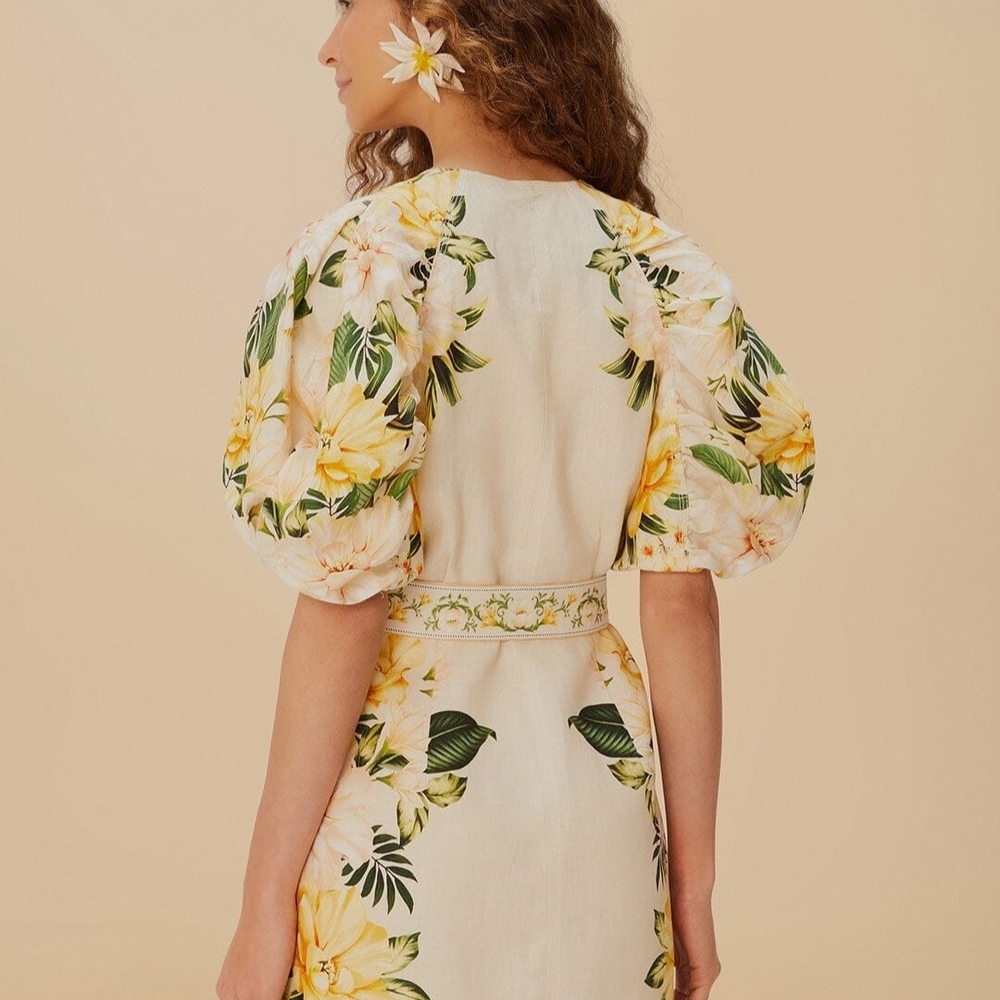 Floral Puff Sleeve Dress - Picture 3 of 5